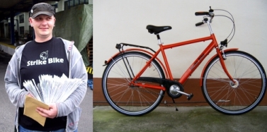 StrikeBike Arbeiter und Fahrrad